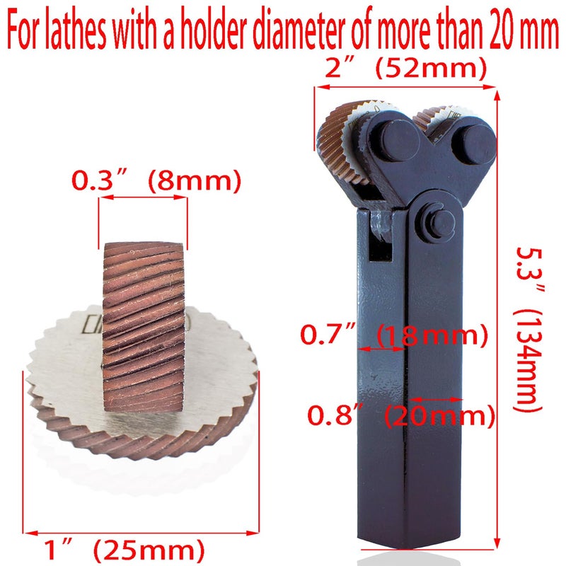 FJSM 7pcs high-Strength Double-Wheel Lathe knurling Tools Diagonal Diagonal knurling Wheel Pitch 0.5/1.0/2.0mm - Image 4